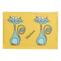 Funny Cats individuelle Name und Farbkissen