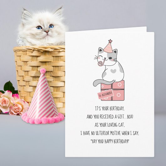 Funny Cats Liebe Boxes Individuelle Name Geburtsta Karte