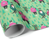 Funny Cats Model Ugly Christmas Sweaters Geschenkpapier (Rolleneckpunkt)