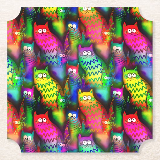 Funny Cats Muster-54578 Untersetzer (Vorderseite)