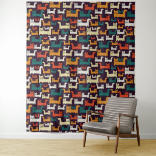 Funny Cats Mustertapestes Wandteppich