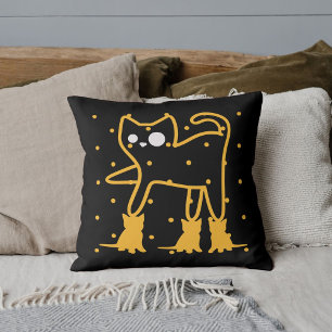 Funny Cats Niedlich Gold Black Personalisiert Kissen