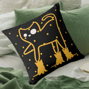 Funny Cats Niedlich Gold Black Personalisiert Kissen