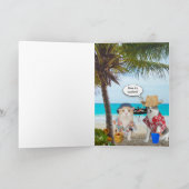 Funny Cats on Beach Karte (Innenseite)