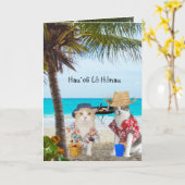 Funny Cats on Beach Karte (Gelbe Blume)