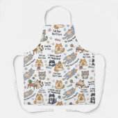 Funny Cats Pattern Kitchen Apron Schürze (Vorderseite)