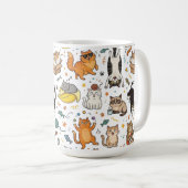 Funny Cats Pattern Mug For Cat Lovers Kaffeetasse (VorderseiteRechts)