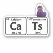 Funny Cats Periodische Tischelemente Funny Science Aufkleber (Vorderseite)