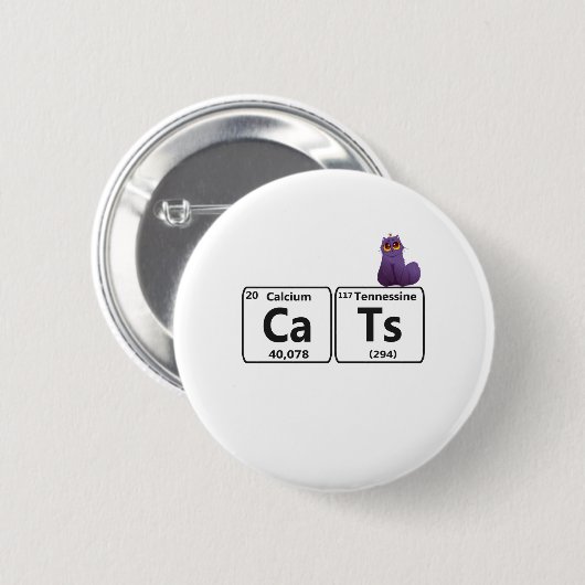 Funny Cats Periodische Tischelemente Funny Science Button (Vorne & Hinten)