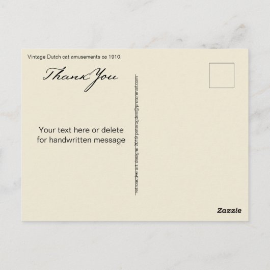 Funny Cats Playing on Playground Swing Danke Postkarte (Rückseite)