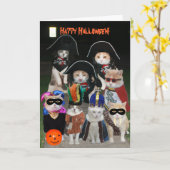 Funny Cats Prowling zu Halloween Karte (Gelbe Blume)
