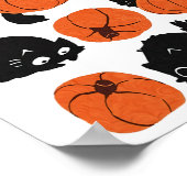 Funny Cats Retro Groovy Pumpkin Halloween Thanksgi Poster (Ecke)