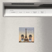 Funny Cats Save the Date Paris Wedding II Magnet (In Situ (Geschirrspüler))