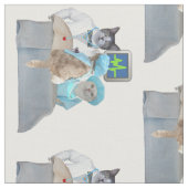 Funny Cats Scrubs Fabrik Stoff (Nahaufnahme)
