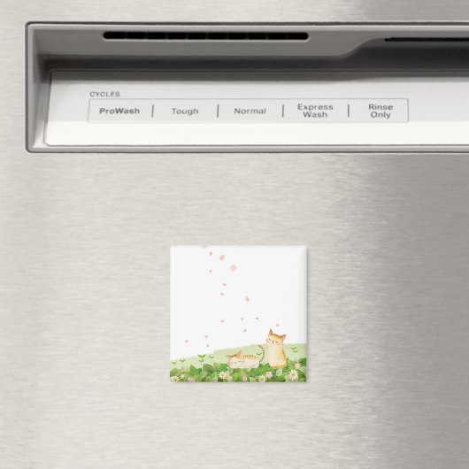 Funny Cats singen unter Kirschblüten Magnet (In Situ (Geschirrspüler))