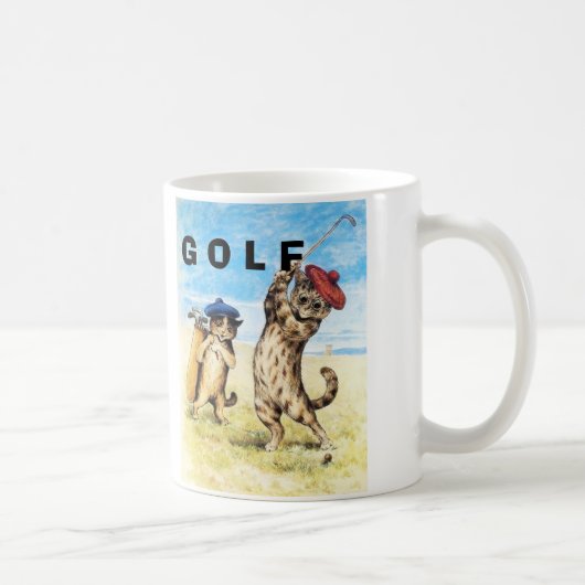 Funny Cats spielen Golf Caddy Design Kaffeetasse (Rechts)