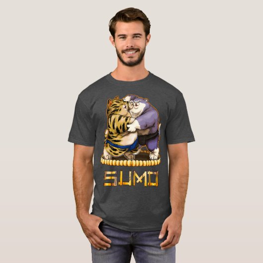Funny Cats Sumo Wrestler Japanische Katze Sumo T-Shirt (Vorne ganz)