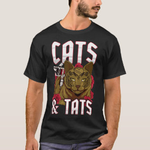 Funny Cats Tats Intarsien Tattoo besessen Cat Love T-Shirt