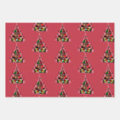 Funny Cats Tragen Weihnachts Sweaters Trio Geschenkpapier Set (Vorderseite 2)