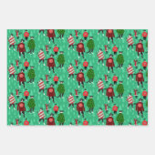 Funny Cats Tragen Weihnachts Sweaters Trio Geschenkpapier Set (Vorderseite)