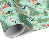 Funny Cats und Weihnachtsbaumwrapping Paper Geschenkpapier (Rolleneckpunkt)