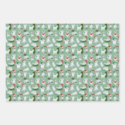 Funny Cats Weihnachten Geschenkpapier Set (Vorderseite)