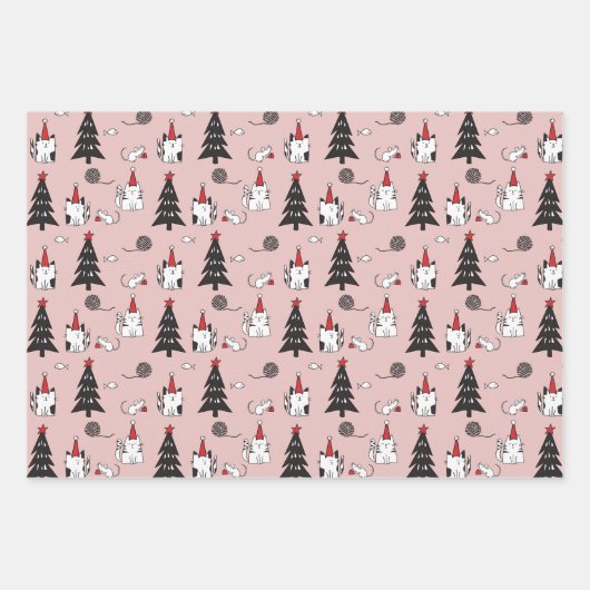 Funny Cats Weihnachten Geschenkpapier Set (Vorderseite)