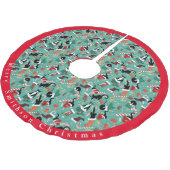 Funny Cats Weihnachts-Strümpfe Brushed Polyester T Weihnachtsbaumdecke (Schrägansicht)