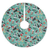 Funny Cats Weihnachts-Strümpfe Polyester Weihnachtsbaumdecke (Vorderseite)