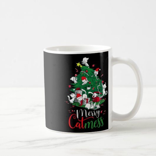 Funny Cats Weihnachtsbaum Merry Catmess Cat Lover Kaffeetasse (Rechts)