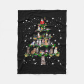 Funny Cats Weihnachtsbaum T-Shirt Dekor Fleecedecke (Vorderseite)