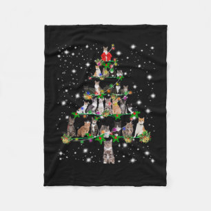 Funny Cats Weihnachtsbaum T-Shirt Dekor Fleecedecke