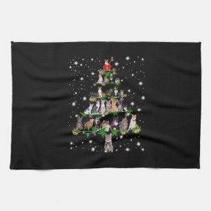 Funny Cats Weihnachtsbaum T-Shirt Dekor Geschirrtuch