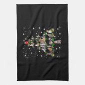 Funny Cats Weihnachtsbaum T-Shirt Dekor Geschirrtuch (Vertikal)