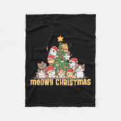 Funny Cats Weihnachtsbaum T-Shirt Meowy Xmas Kinde Fleecedecke (Vorderseite)