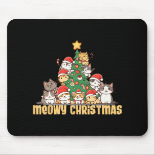 Funny Cats Weihnachtsbaum T-Shirt Meowy Xmas Kinde Mousepad