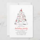 Funny Cats Weihnachtsbaumparteitag Einladung (Vorderseite)