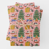 Funny Cats Weihnachtswrapping Paper - Pink Geschenkpapier Set (Beispiel)