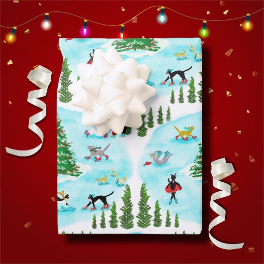 Funny Cats Winter Wonderland Urlaub Geschenkpapier Set