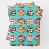 Funny Cats Wrapping Paper Set 3 Geschenkpapier Set (Beispiel)