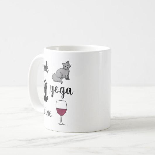 Funny Cats Yoga Kaffeetasse (Vorderseite Links)