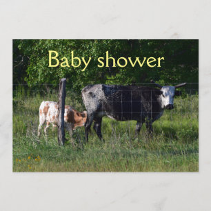 Funny Cattle Baby Dusche Einladung