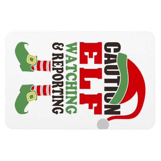 Funny Caution ELF BEGLEITEN Weihnachten Magnet (Horizontal)
