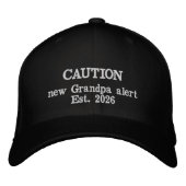 Funny CAUTION new Grandpa alert Bestickte Baseballkappe (Vorderseite)