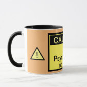 Funny Caution Psychologe bei der Arbeit Tasse (Links)