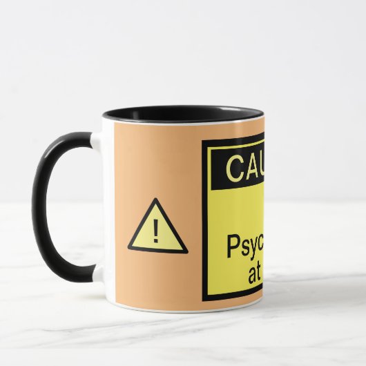 Funny Caution Psychologe bei der Arbeit Tasse (Links)