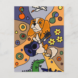 Funny Cavalier King Charles Spaniel Dog Abstrakt Postkarte
