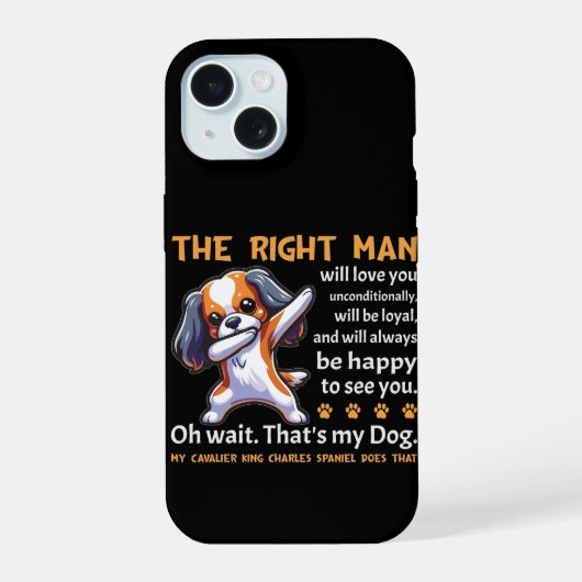 Funny Cavalier King Charles Spaniel Dog iPhone 15 Hülle (Rückseite)