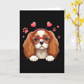 Funny Cavalier King Charles Spaniel Heart Headnd V Karte (Gelbe Blume)