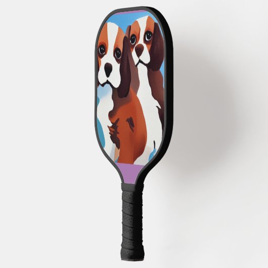 Funny Cavalier King Charles Spaniel Puppy Dogs Pickleball Schläger (Links)